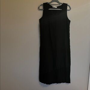 Black Linen & Knit Dress